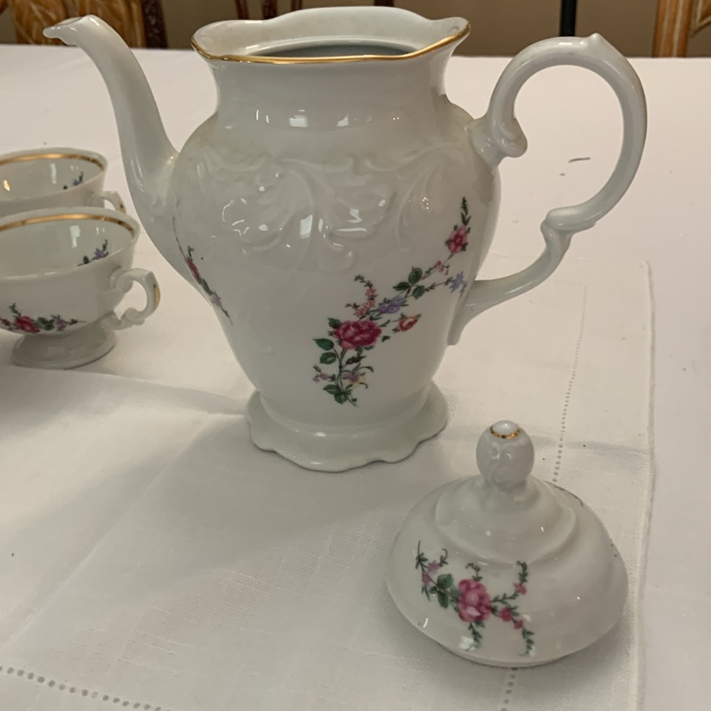 Vintage Royal Kent Poland Bavarian Rose tea/coffee Pot set. - Picture 12 of 13